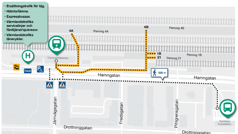 Så tar du dig till tågen på Karlstad Centralstation