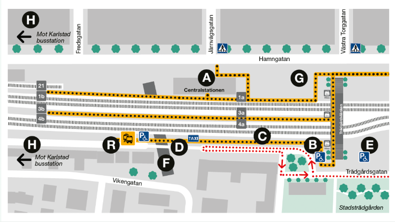 Så tar du dig till spåren på Karlstad Centralstation